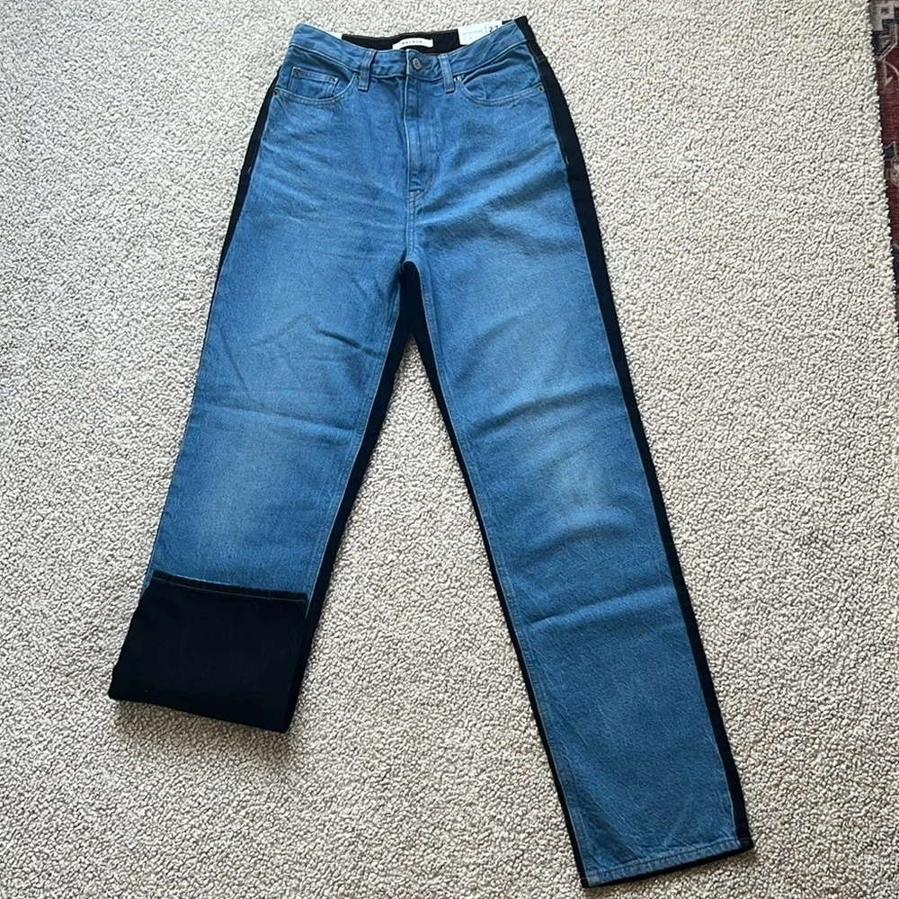 PACSUN Blue and Black Paneled Boyfriend High-Rise Jeans NWT Size 27